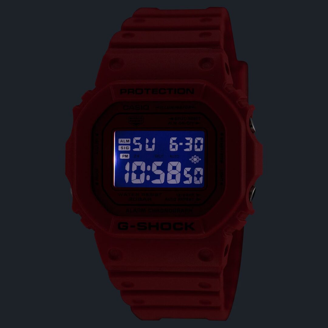 G-SHOCKブランドカラーである赤にこだわったIconic Styles “DW-5600RRB-4JF”が2025年 12/5 発売 (Gショック ジーショック)