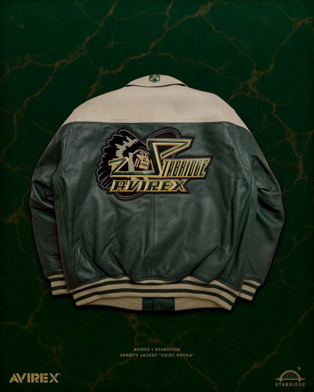 AVIREX × STABRIDGE “VARSITY JACKET CHIEF ROCKA”が2025年 12/27 発売 (アヴィレックス スタブリッジ “バーシティジャケット”)