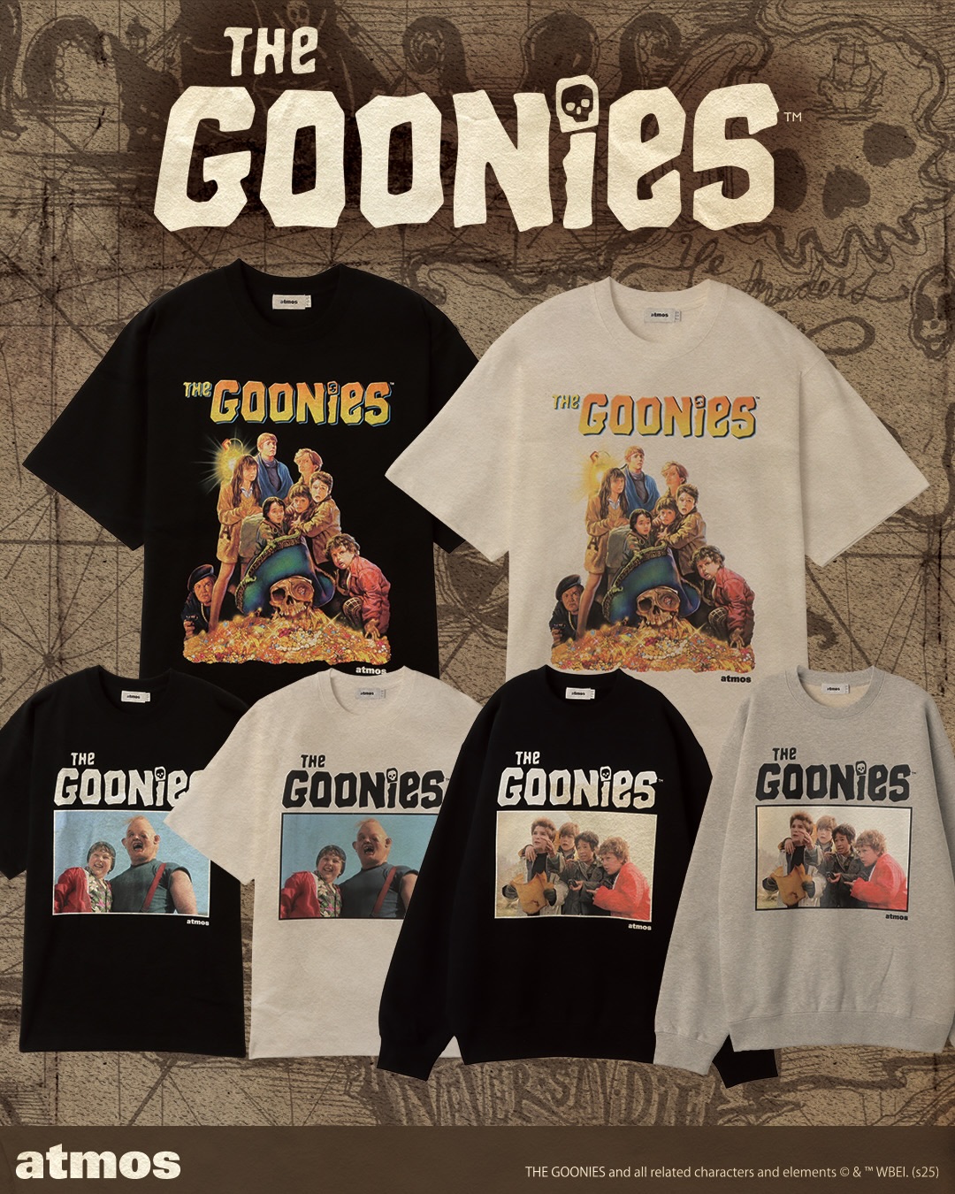 atmos × 映画「グーニーズ」公開40周年を記念した別注コレクションが2025年 12/6 発売 (アトモス The Goonies)
