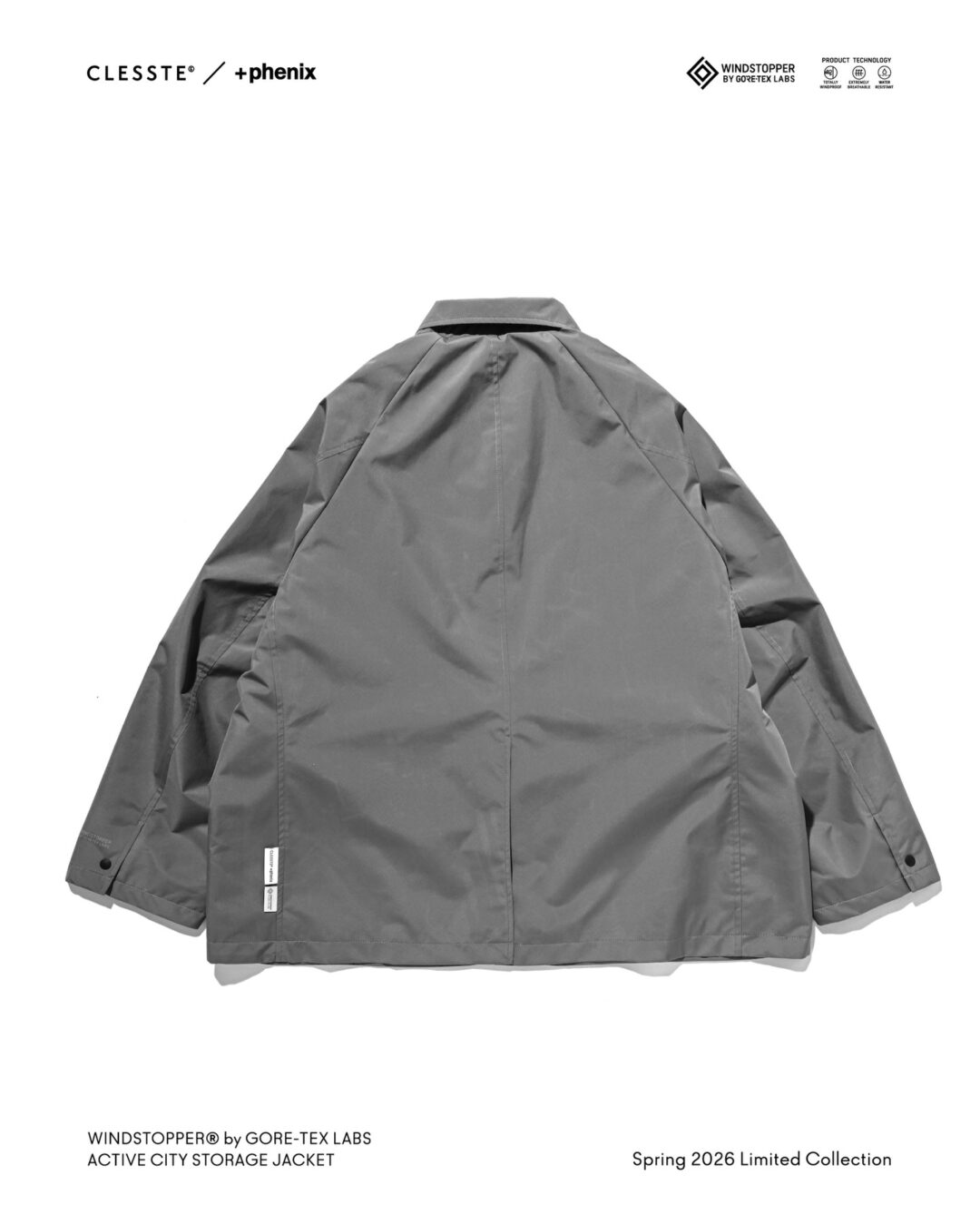 CLESSTE × Plus Phenix 2026 SS 別注 “WINDSTOPPER by GORE-TEX LABS ACTIVE CITY STORAGE JACKET”が1/31 発売 (クレスト プラスフェニックス ゴアテックス ウィンドストッパー ジャケット)