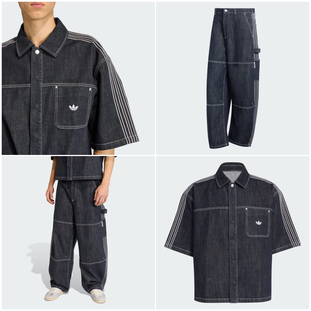【2026年 1/9 発売】adidas Originals 2026 SS ”WORKWEAR Denim Short Sleeve Work Shirt & Denim Work Pants” (アディダス オリジナルス ワークウェア デニム SS シャツ パンツ) [KG6448/KG6450]