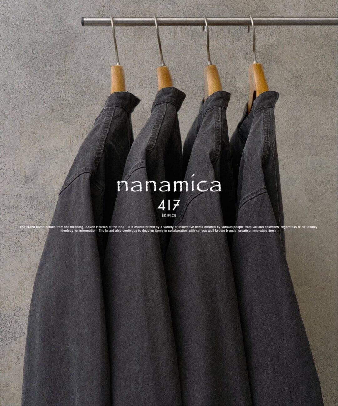 417 EDIFICE × nanamica 2026 SS 別注 “バンドカラーシャツジャケット”が発売 (エディフィス ナナミカ)