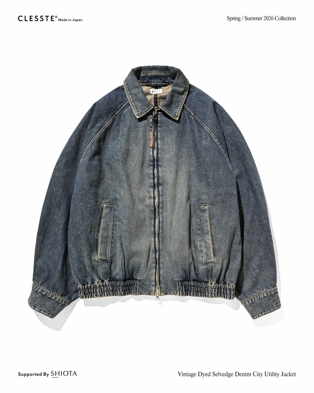 CLESSTE 2026 SS “VINTAGE DYED SELVEDGE DENIM CITY UTILITY JACKET & DYED SELVEDGE DENIM DOUBLE KNEE CURVED WORKER PANTS”が1/17 発売 (クレスト ビンテージ デニム ジャケット パンツ)