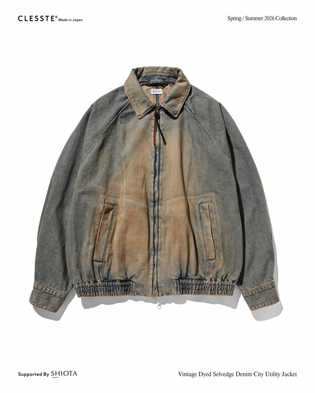 CLESSTE 2026 SS “VINTAGE DYED SELVEDGE DENIM CITY UTILITY JACKET & DYED SELVEDGE DENIM DOUBLE KNEE CURVED WORKER PANTS”が1/17 発売 (クレスト ビンテージ デニム ジャケット パンツ)