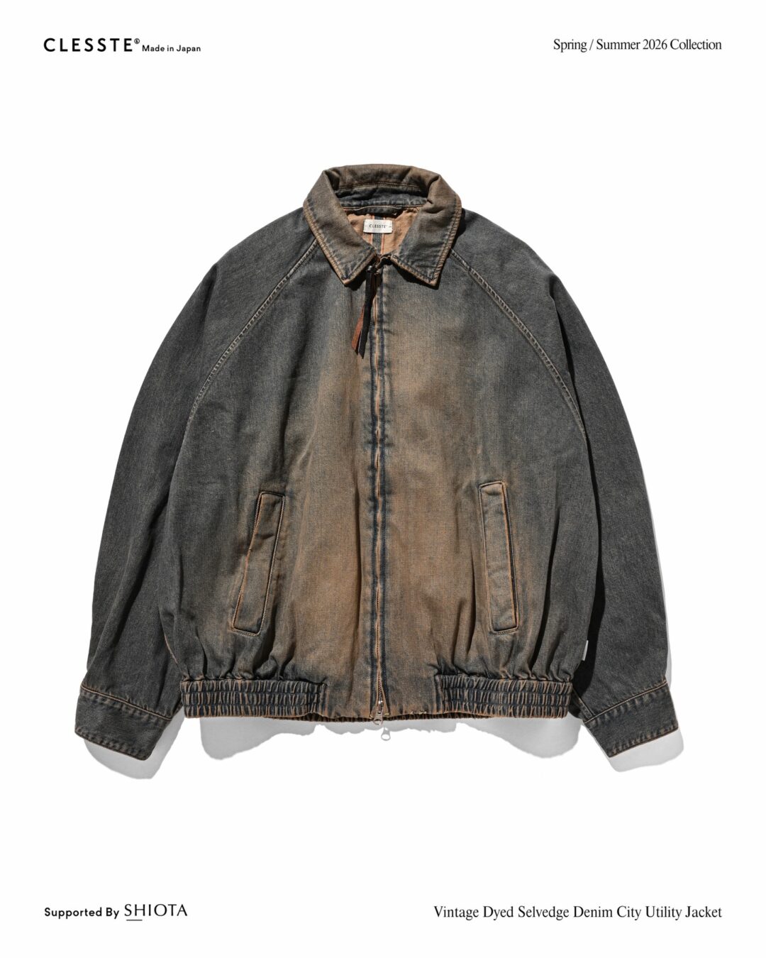CLESSTE 2026 SS “VINTAGE DYED SELVEDGE DENIM CITY UTILITY JACKET & DYED SELVEDGE DENIM DOUBLE KNEE CURVED WORKER PANTS”が1/17 発売 (クレスト ビンテージ デニム ジャケット パンツ)