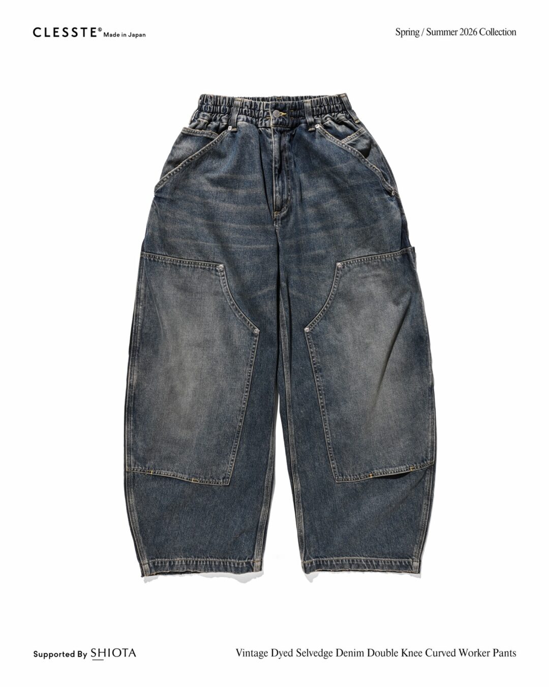 CLESSTE 2026 SS “VINTAGE DYED SELVEDGE DENIM CITY UTILITY JACKET & DYED SELVEDGE DENIM DOUBLE KNEE CURVED WORKER PANTS”が1/17 発売 (クレスト ビンテージ デニム ジャケット パンツ)