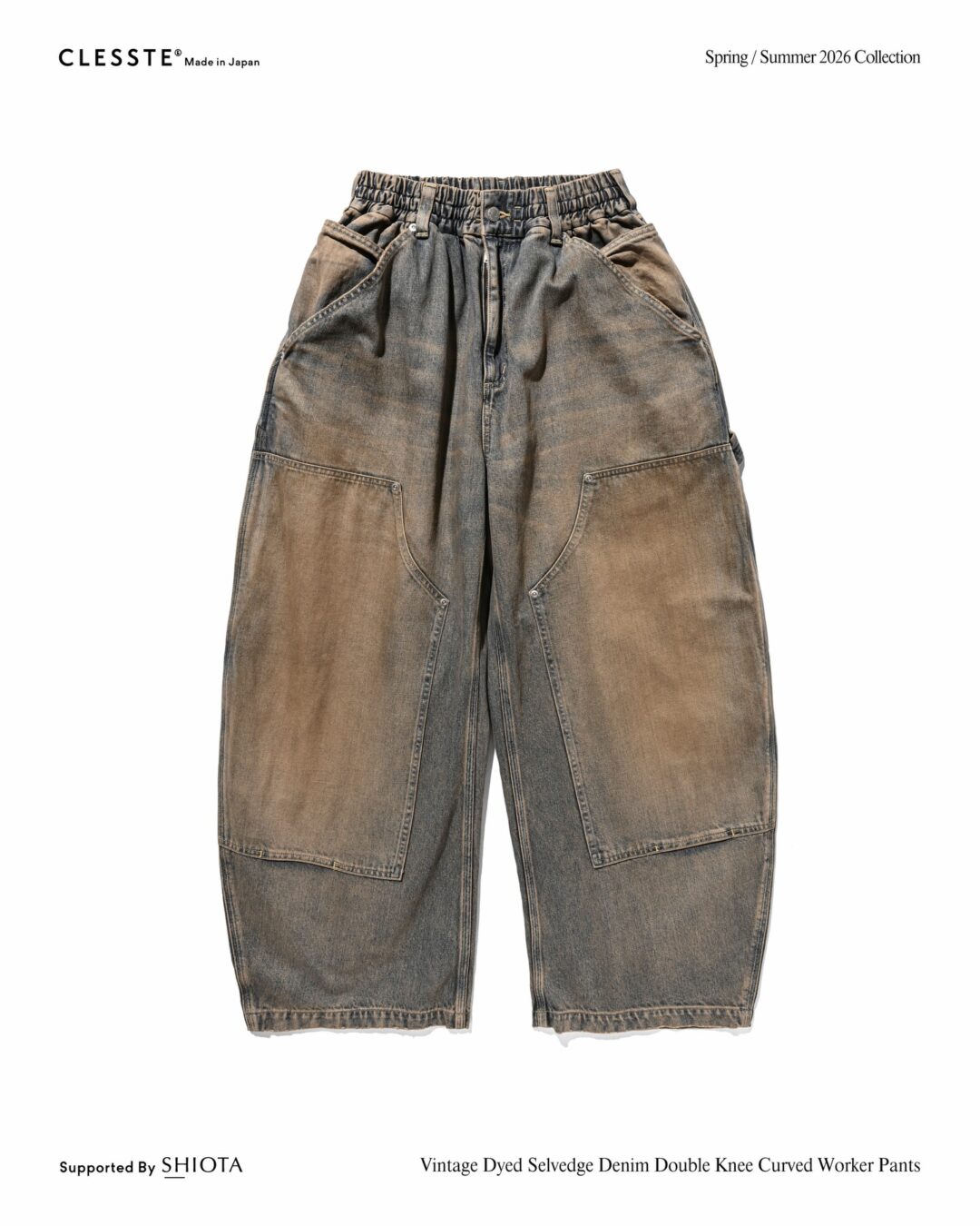 CLESSTE 2026 SS “VINTAGE DYED SELVEDGE DENIM CITY UTILITY JACKET & DYED SELVEDGE DENIM DOUBLE KNEE CURVED WORKER PANTS”が1/17 発売 (クレスト ビンテージ デニム ジャケット パンツ)