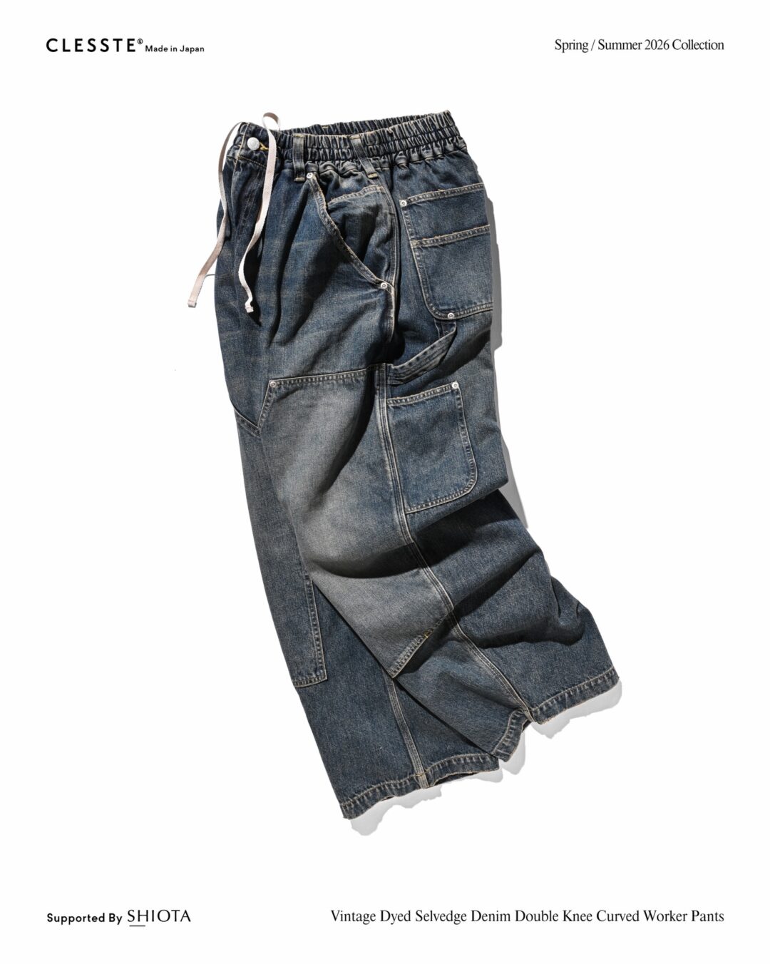 CLESSTE 2026 SS “VINTAGE DYED SELVEDGE DENIM CITY UTILITY JACKET & DYED SELVEDGE DENIM DOUBLE KNEE CURVED WORKER PANTS”が1/17 発売 (クレスト ビンテージ デニム ジャケット パンツ)