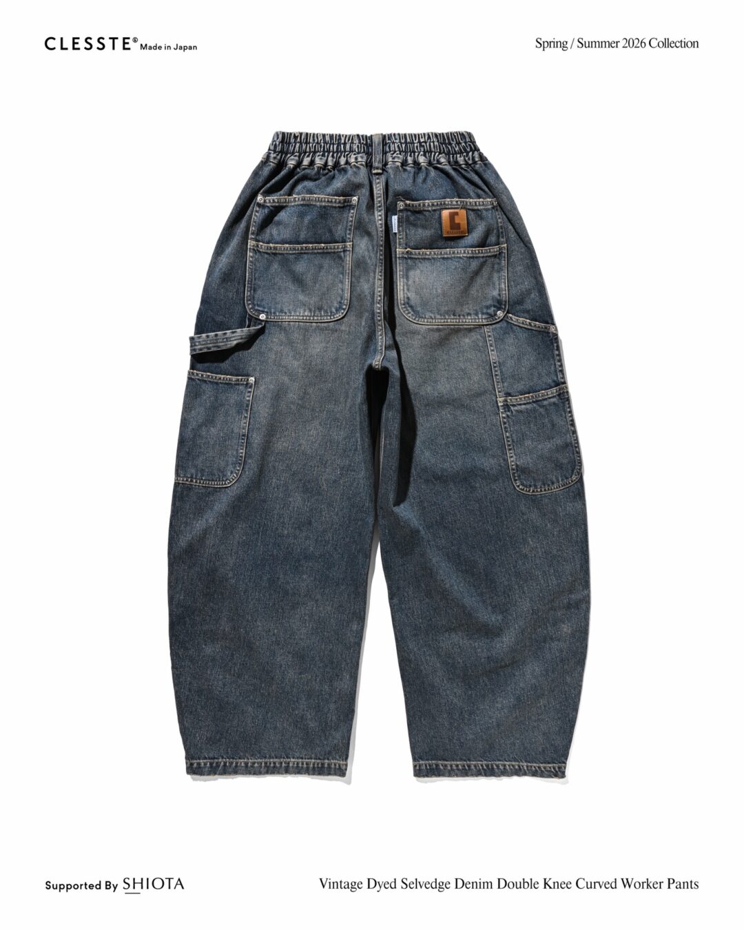 CLESSTE 2026 SS “VINTAGE DYED SELVEDGE DENIM CITY UTILITY JACKET & DYED SELVEDGE DENIM DOUBLE KNEE CURVED WORKER PANTS”が1/17 発売 (クレスト ビンテージ デニム ジャケット パンツ)