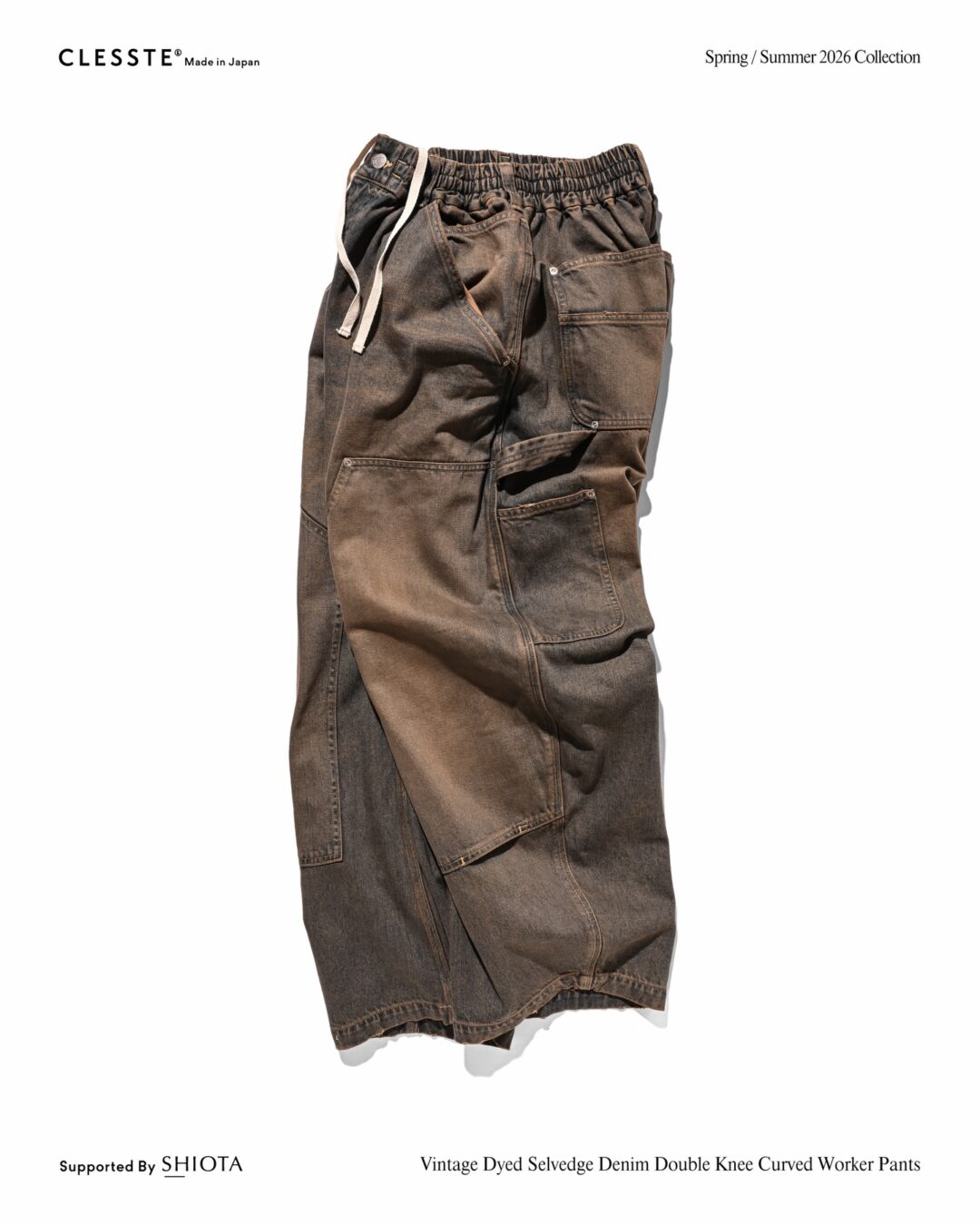 CLESSTE 2026 SS “VINTAGE DYED SELVEDGE DENIM CITY UTILITY JACKET & DYED SELVEDGE DENIM DOUBLE KNEE CURVED WORKER PANTS”が1/17 発売 (クレスト ビンテージ デニム ジャケット パンツ)