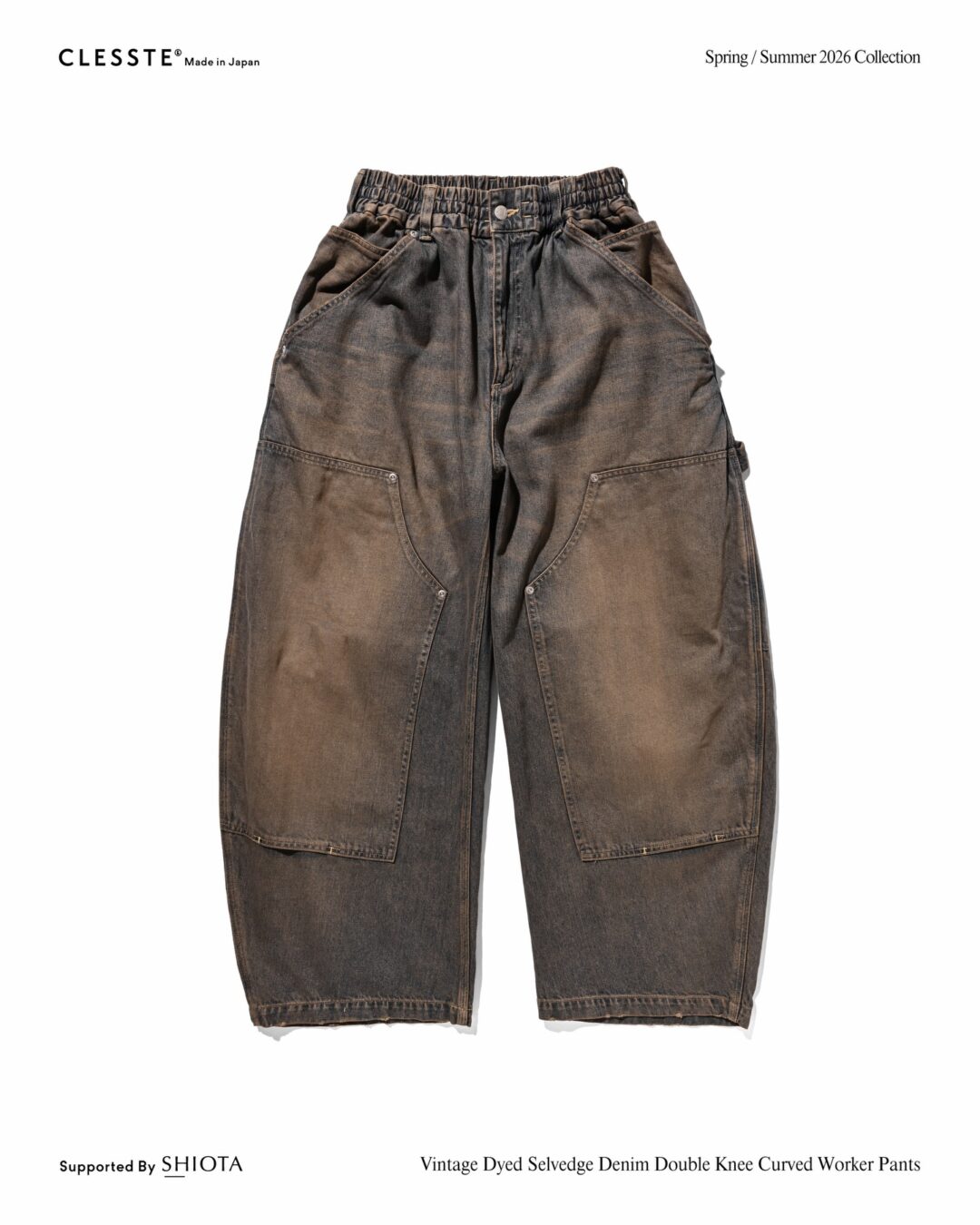 CLESSTE 2026 SS “VINTAGE DYED SELVEDGE DENIM CITY UTILITY JACKET & DYED SELVEDGE DENIM DOUBLE KNEE CURVED WORKER PANTS”が1/17 発売 (クレスト ビンテージ デニム ジャケット パンツ)