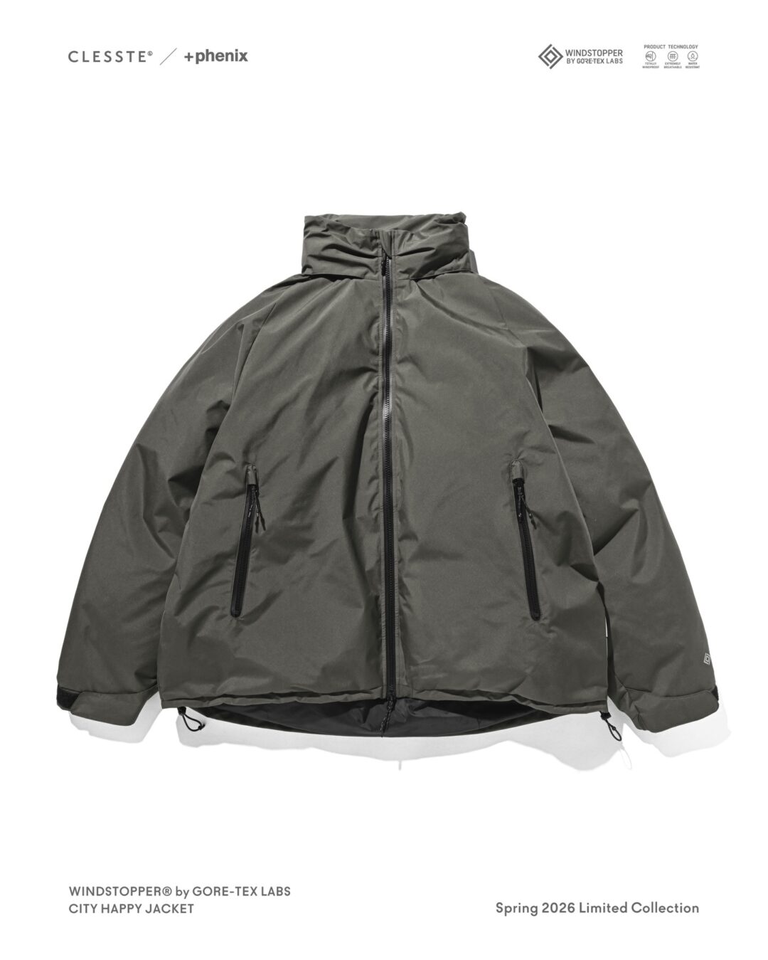 CLESSTE × Plus Phenix 2026 SS 別注 “GORE-TEX WINDSTOPPER LABS CITY HAPPY JACKET”が1/10 発売 (クレスト プラスフェニックス ゴアテックス ウィンドストッパー ジャケット)