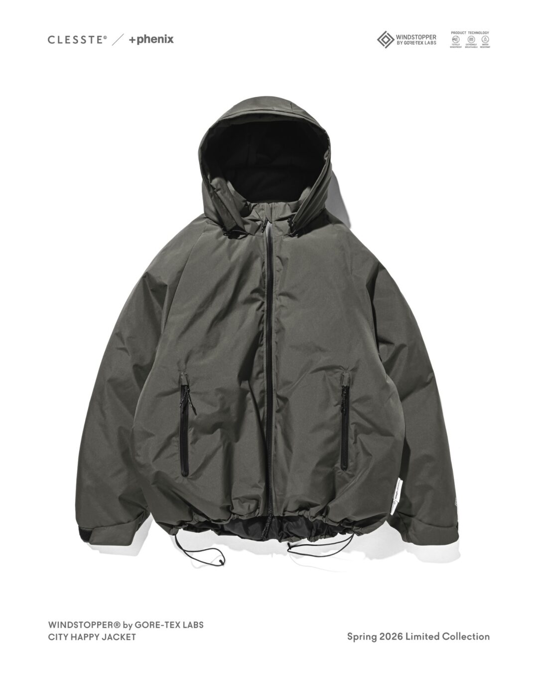 CLESSTE × Plus Phenix 2026 SS 別注 “GORE-TEX WINDSTOPPER LABS CITY HAPPY JACKET”が1/10 発売 (クレスト プラスフェニックス ゴアテックス ウィンドストッパー ジャケット)