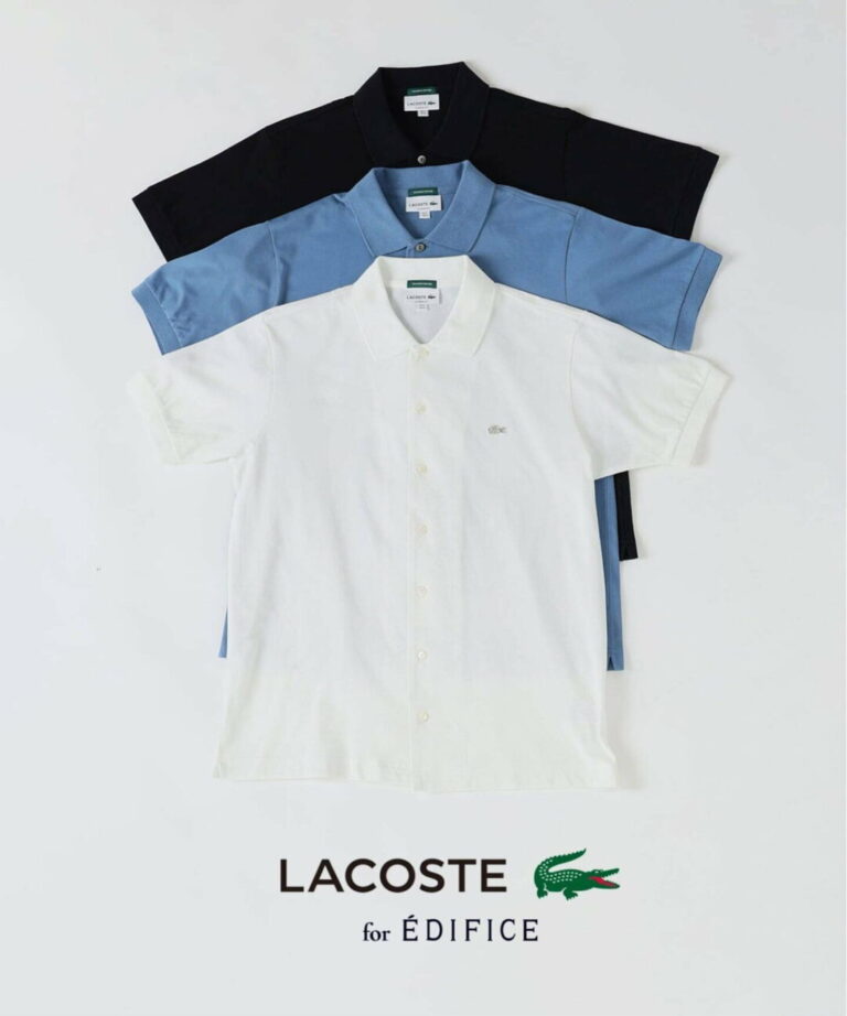 EDIFICE × LACOSTE 2026 SS 別注 “フルオープン ロングスリーブ