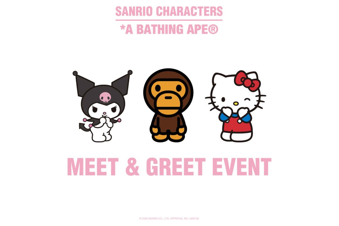 クロミ & ハローキティとタッグを組んだ A BATHING APE × SANRIO CHARACTERS コラボが2026年 2/28 発売 (ア ベイシング エイプ サンリオ KUROMI HELLO KITTY)