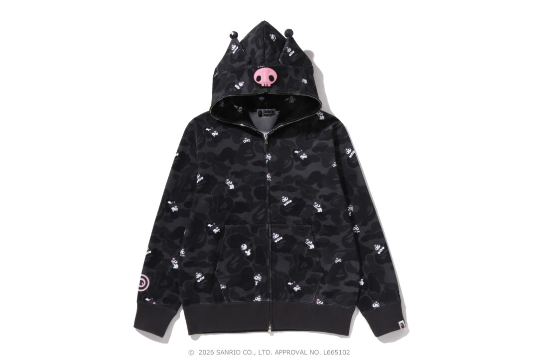 クロミ & ハローキティとタッグを組んだ A BATHING APE × SANRIO CHARACTERS コラボが2026年 2/28 発売 (ア ベイシング エイプ サンリオ KUROMI HELLO KITTY)