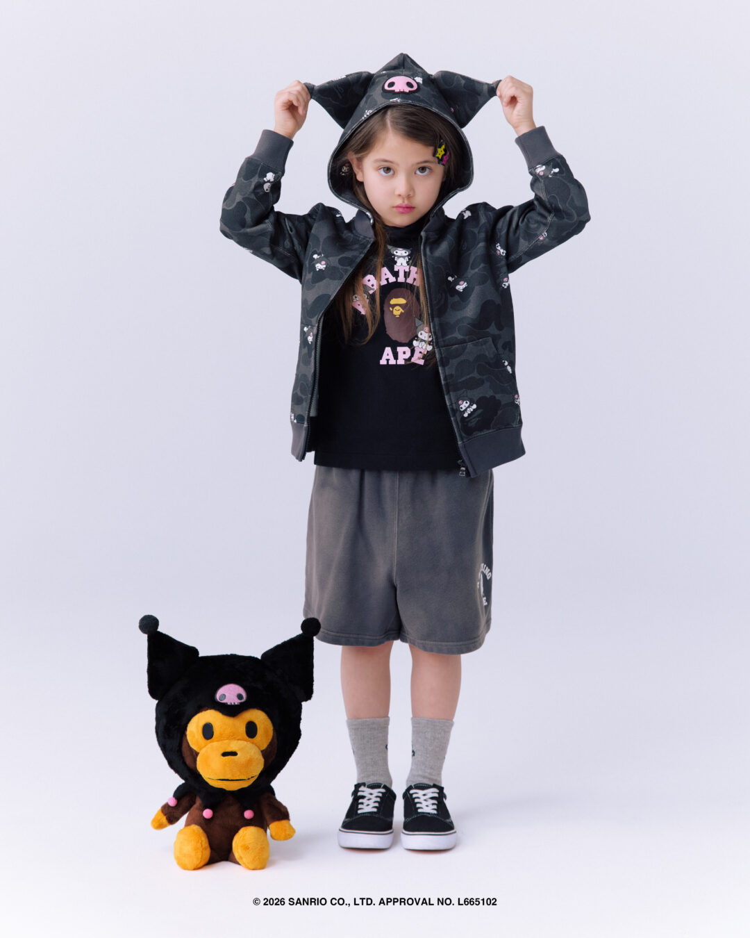 クロミ & ハローキティとタッグを組んだ A BATHING APE × SANRIO CHARACTERS コラボが2026年 2/28 発売 (ア ベイシング エイプ サンリオ KUROMI HELLO KITTY)