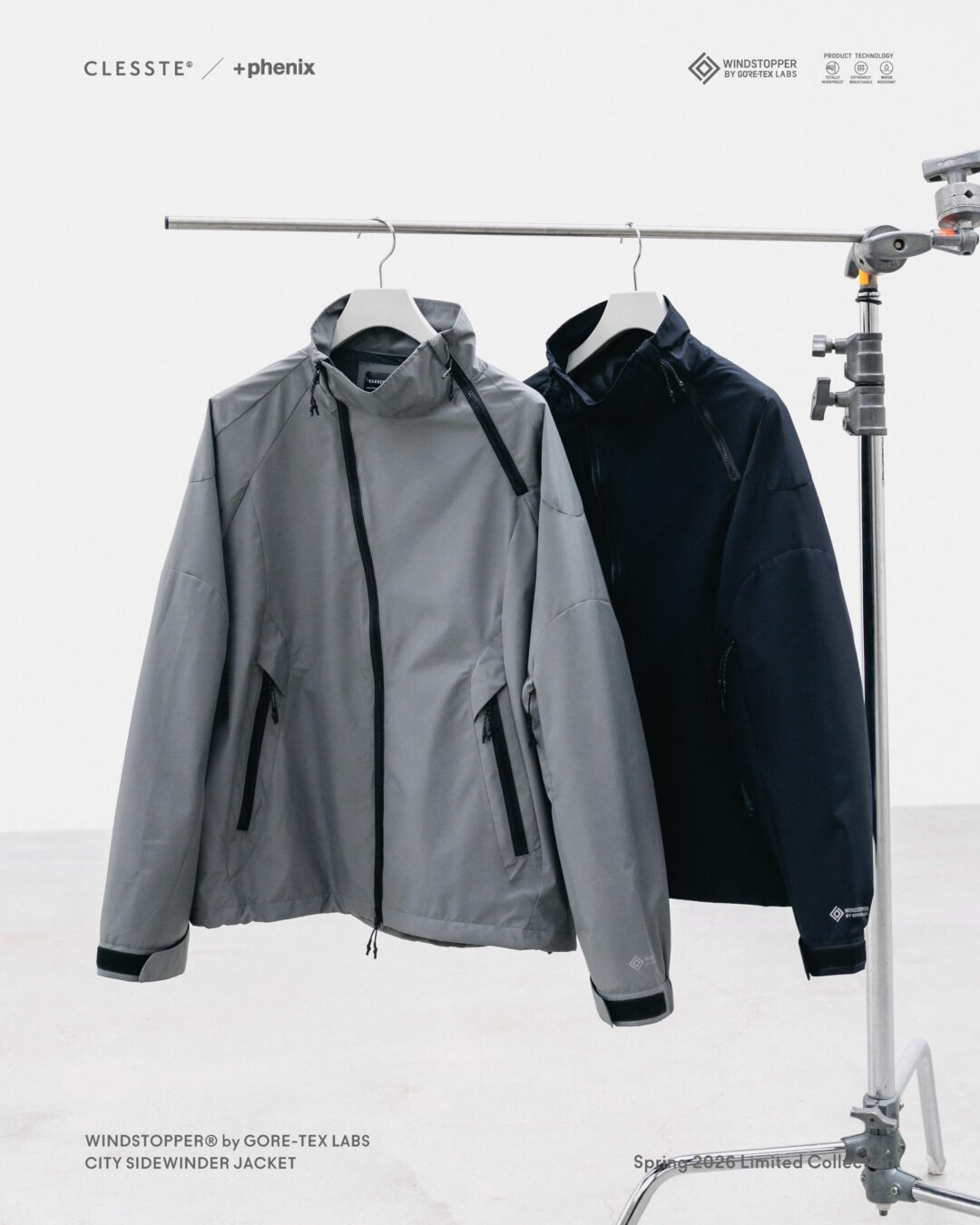 CLESSTE × Plus Phenix 2026 SS 別注 “WINDSTOPPER by GORE-TEX LABS CITY SIDEWINDER JACKET”が2/23 & 2/25 発売 (クレスト プラスフェニックス ゴアテックス ウィンドストッパー ジャケット)