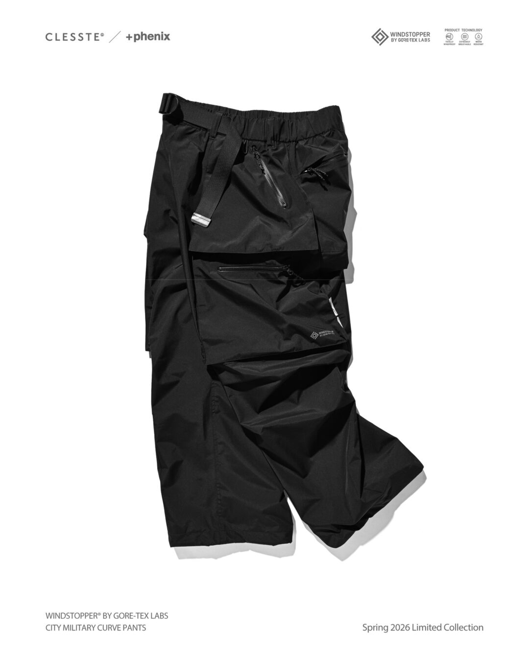 CLESSTE × Plus Phenix 2026 SS 別注 “WINDSTOPPER by GORE-TEX LABS CITY MILITARY CURVE PANTS”が2/22 & 2/25 発売 (クレスト プラスフェニックス ゴアテックス ウィンドストッパー パンツ)
