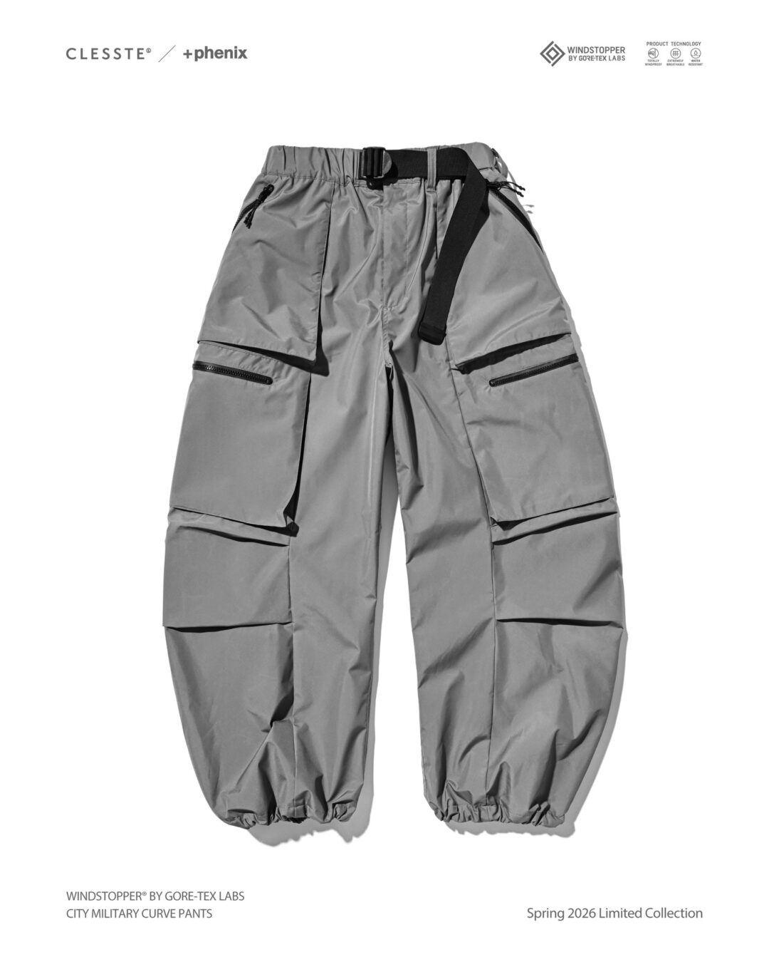 CLESSTE × Plus Phenix 2026 SS 別注 “WINDSTOPPER by GORE-TEX LABS CITY MILITARY CURVE PANTS”が2/22 & 2/25 発売 (クレスト プラスフェニックス ゴアテックス ウィンドストッパー パンツ)
