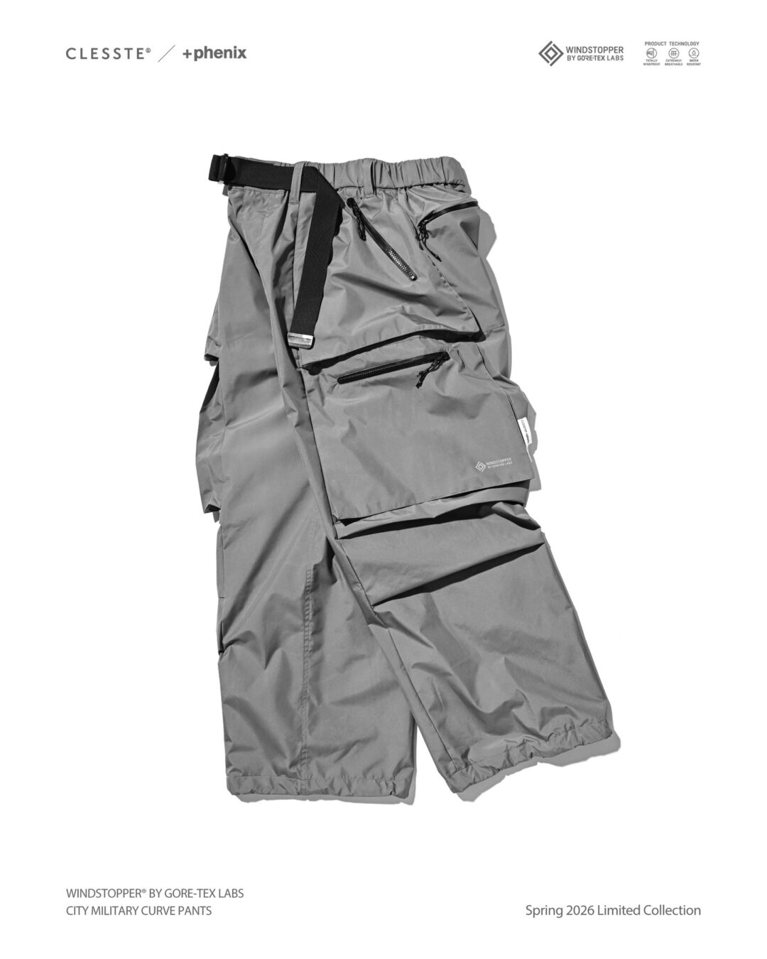 CLESSTE × Plus Phenix 2026 SS 別注 “WINDSTOPPER by GORE-TEX LABS CITY MILITARY CURVE PANTS”が2/22 & 2/25 発売 (クレスト プラスフェニックス ゴアテックス ウィンドストッパー パンツ)