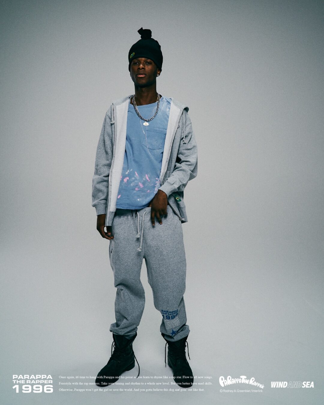 WIND AND SEA × パラッパラッパー 2026 SS コラボが2/13 & 2/14 発売 (c PARAPPA THE RAPPER)