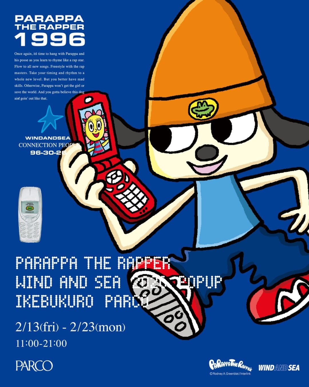 WIND AND SEA × パラッパラッパー 2026 SS コラボが2/13 & 2/14 発売 (c PARAPPA THE RAPPER)