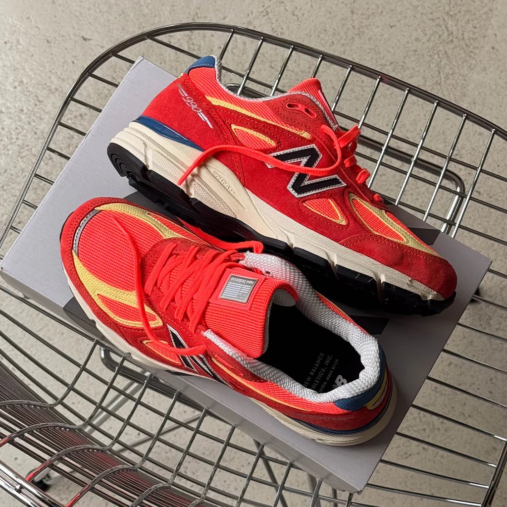 【2026年 6/25 発売】New Balance U990v4 76B “Urgent Red/Maize/Afterglow” Made in USA (ニューバランス メイドインUSA) [U99076B]