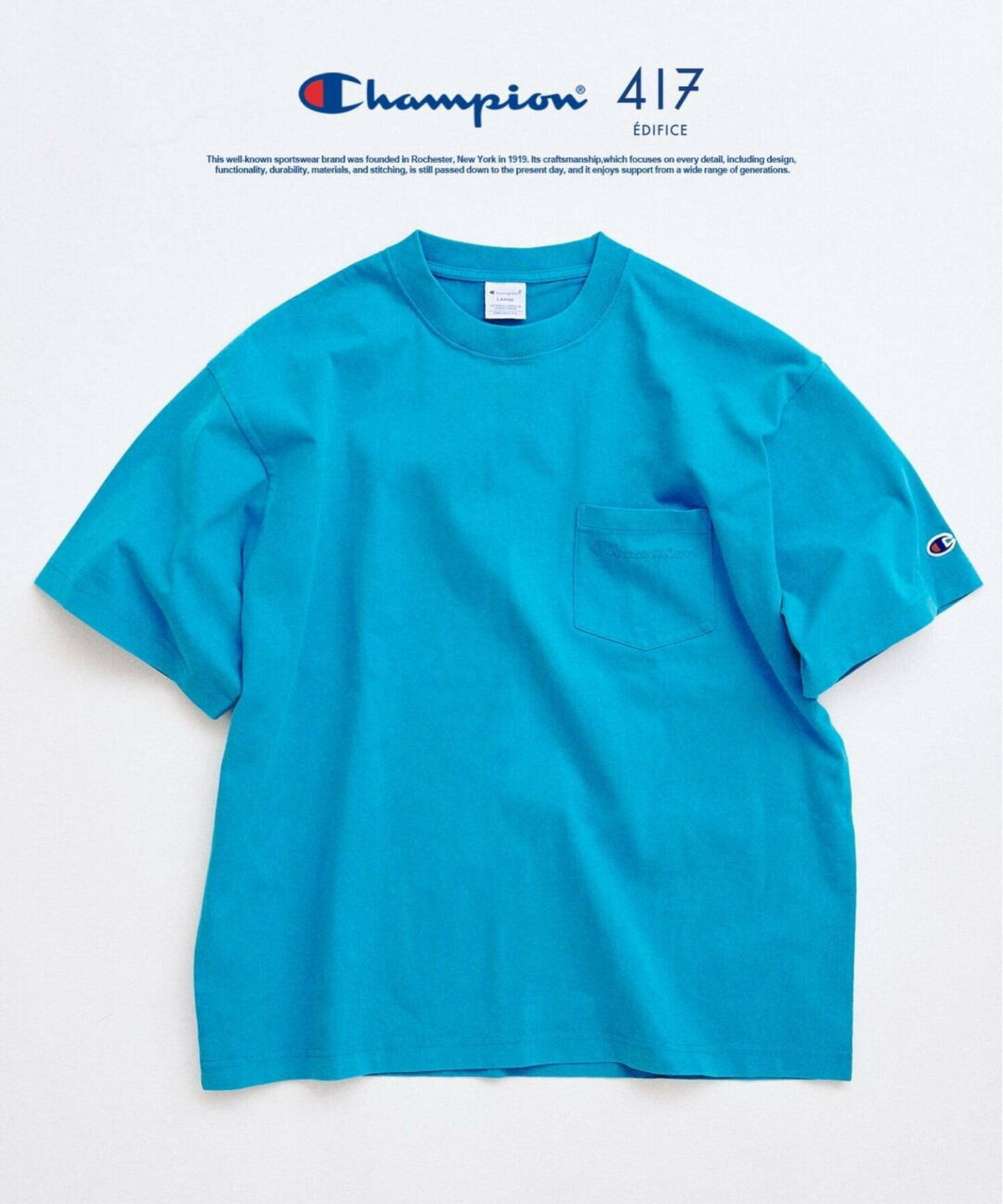 417 EDIFICE × Champion 2026 SS 別注 “Bleach Wash Pocket Tシャツ”が4月上旬 発売 (エディフィス チャンピオン)