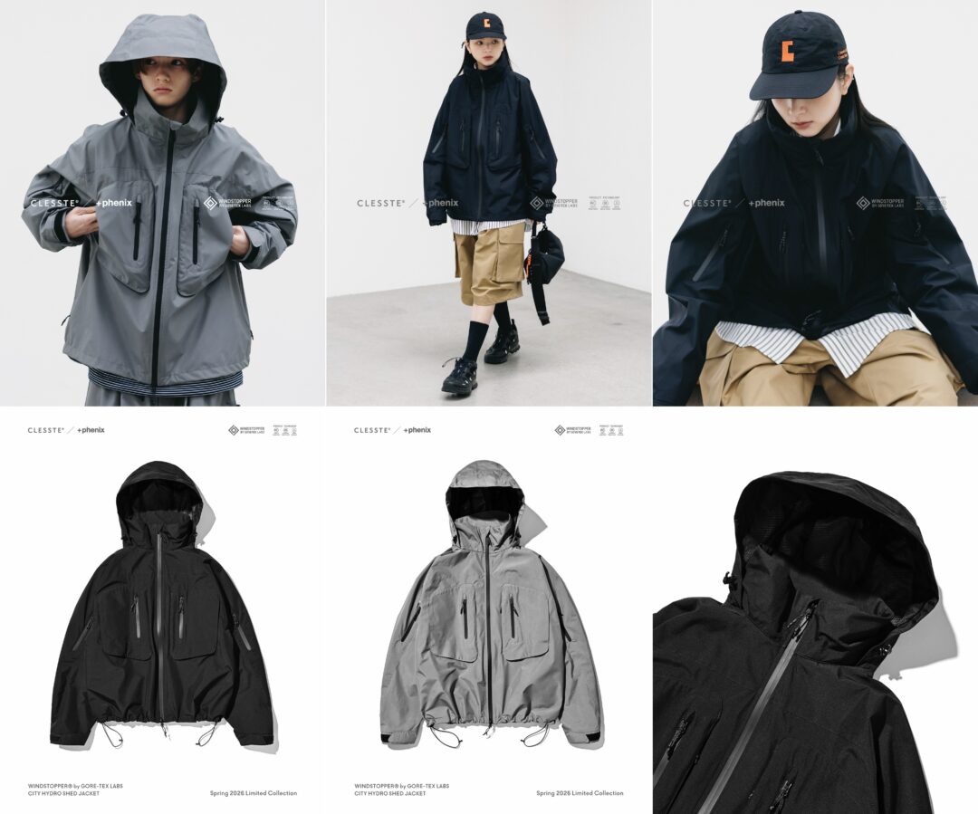 CLESSTE × Plus Phenix 2026 SS 別注 “WINDSTOPPER by GORE-TEX LABS CITY HYDRO SHED JACKET”が3/4 発売 (クレスト プラスフェニックス ゴアテックス ウィンドストッパー ジャケット)