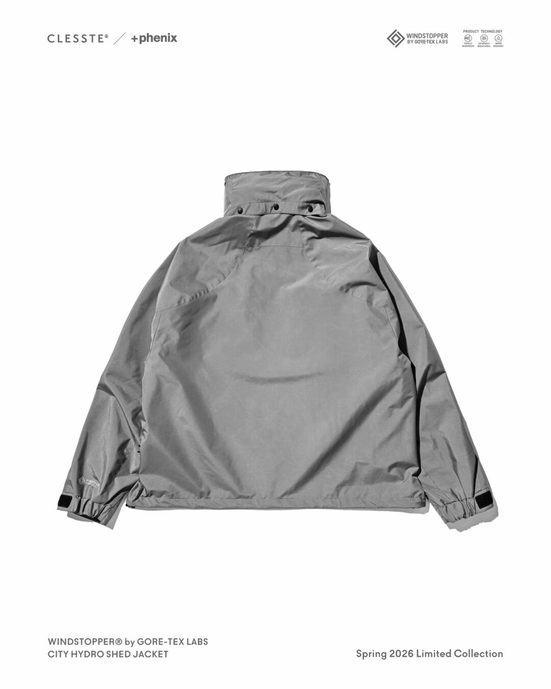 CLESSTE × Plus Phenix 2026 SS 別注 “WINDSTOPPER by GORE-TEX LABS CITY HYDRO SHED JACKET”が3/4 発売 (クレスト プラスフェニックス ゴアテックス ウィンドストッパー ジャケット)