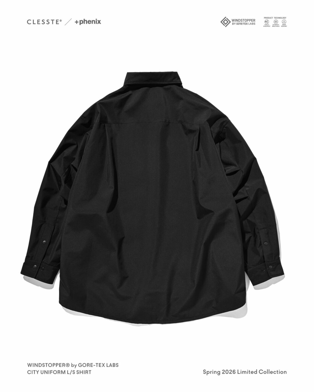 CLESSTE × Plus Phenix 2026 SS 別注 “WINDSTOPPER by GORE-TEX LABS CITY UNIFORM L/S SHIRT”が3/18 発売 (クレスト プラスフェニックス ゴアテックス ウィンドストッパー シャツ)