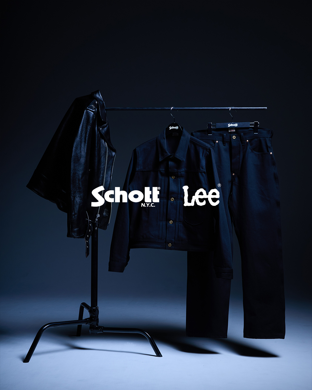 Schott × Lee 2026 SS “101J COWBOY BLACK DENIM JACKET & PANTS”が3/13 発売 (ショット リー “カウボーイ ブラック デニム”)