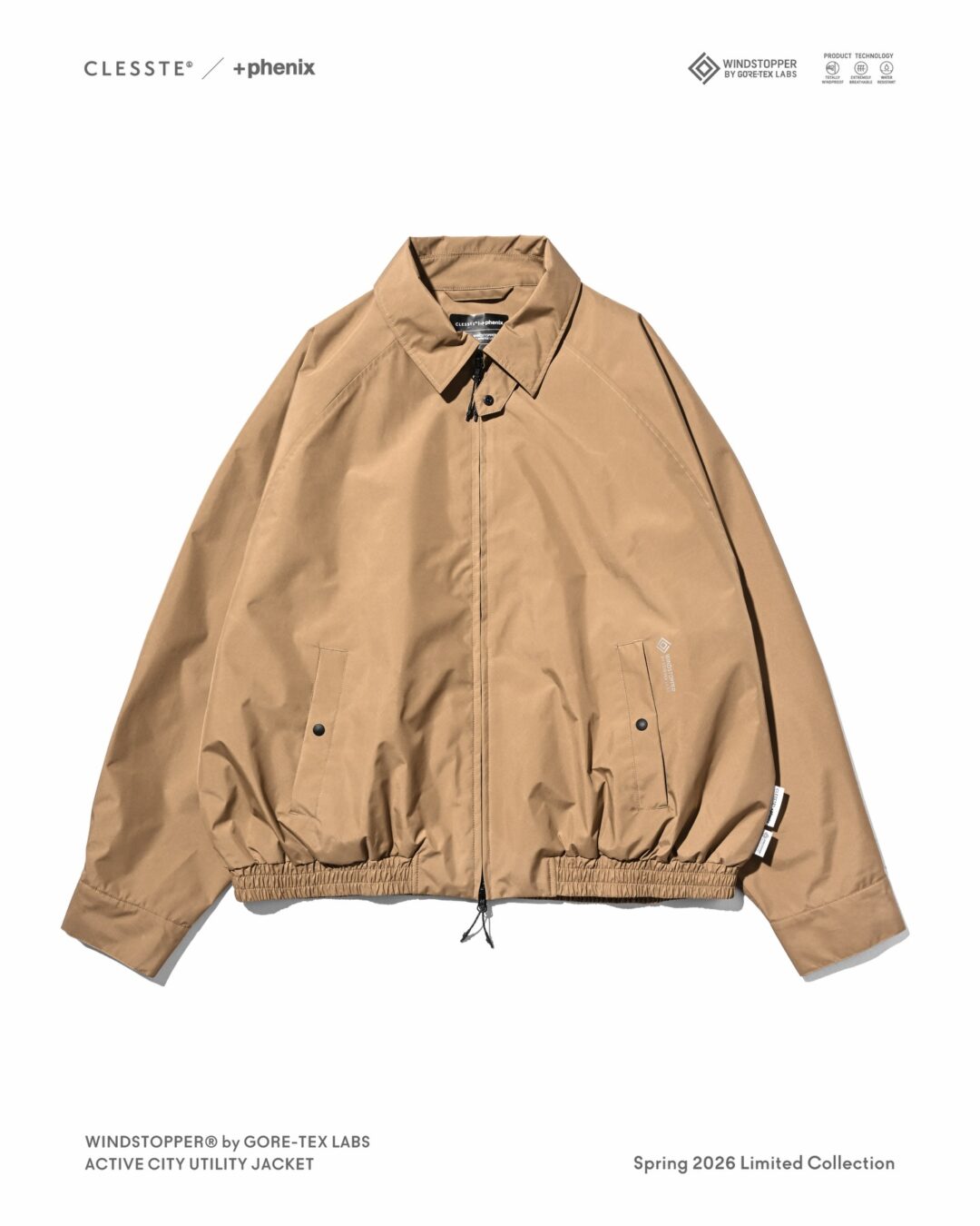 CLESSTE × Plus Phenix 2026 SS 別注 “WINDSTOPPER by GORE-TEX LABS ACTIVE CITY UTILITY JACKET”が3/25 発売 (クレスト プラスフェニックス ゴアテックス ウィンドストッパー ジャケット)
