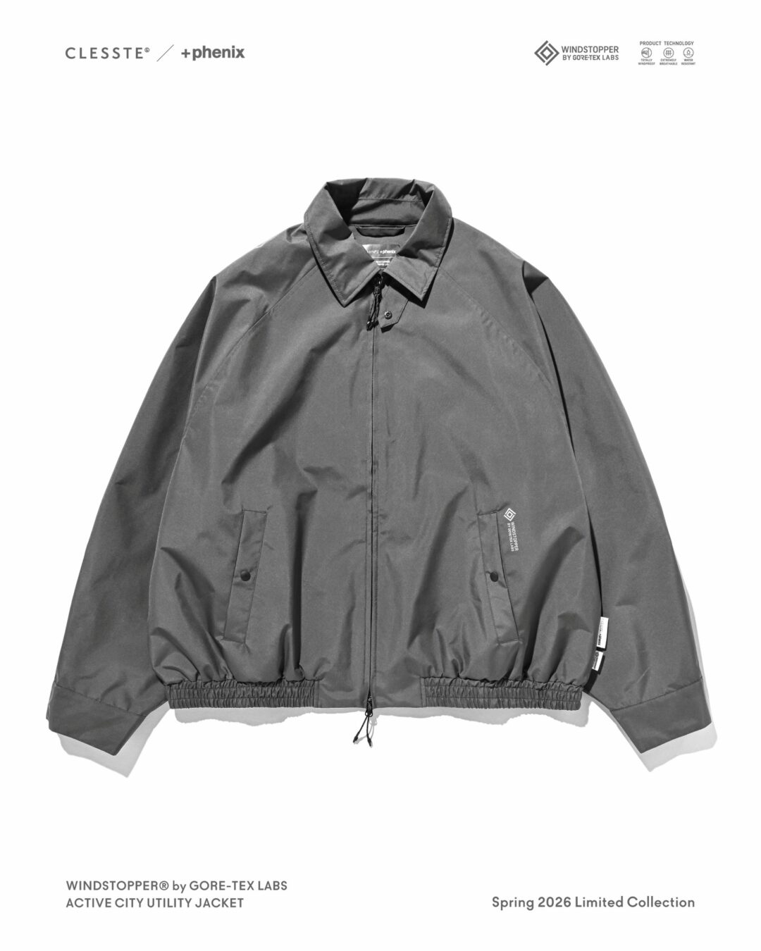 CLESSTE × Plus Phenix 2026 SS 別注 “WINDSTOPPER by GORE-TEX LABS ACTIVE CITY UTILITY JACKET”が3/25 発売 (クレスト プラスフェニックス ゴアテックス ウィンドストッパー ジャケット)