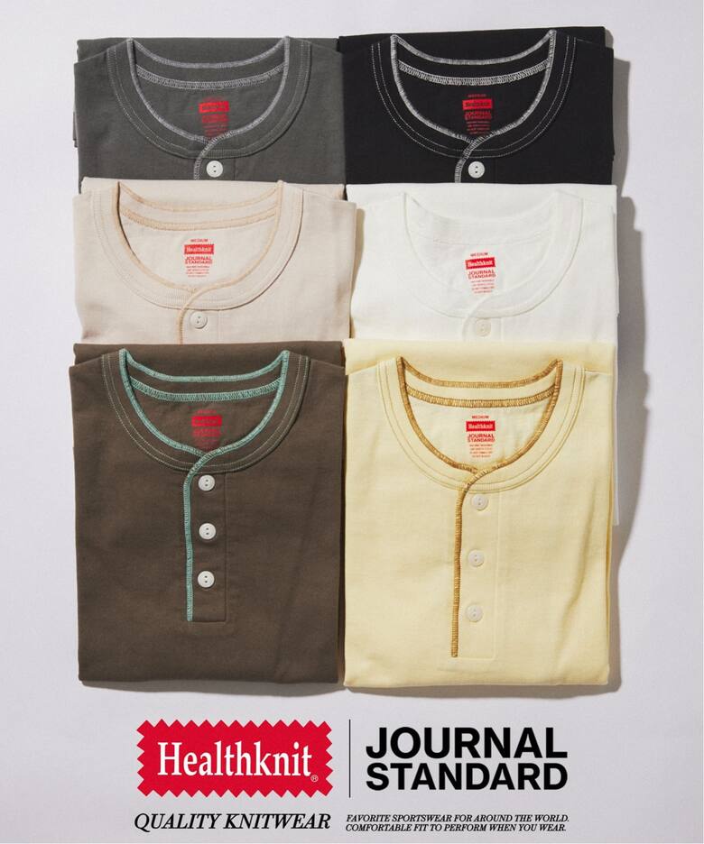 JOURNAL STANDARD × Healthknit 2026 SS 別注 "ヘンリーネックTシャツ" 5カラーが4月中旬 発売 (ジャーナルスタンダード ヘルスニット)