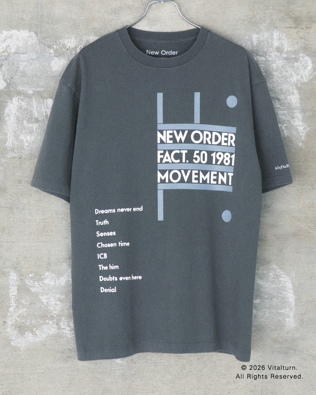ロックバンド「New Order」と「bonjour records」のオフィシャルTシャツが2026年 3/14 発売 (ニューオーダー ボンジュール レコード)