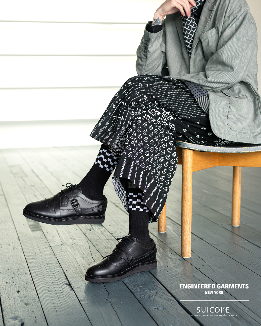 Engineered Garments × SUICOKE “STRAP WINGTIP SHOES”が2026年 3/27 発売 (エンジニアド ガーメンツ スイコック)
