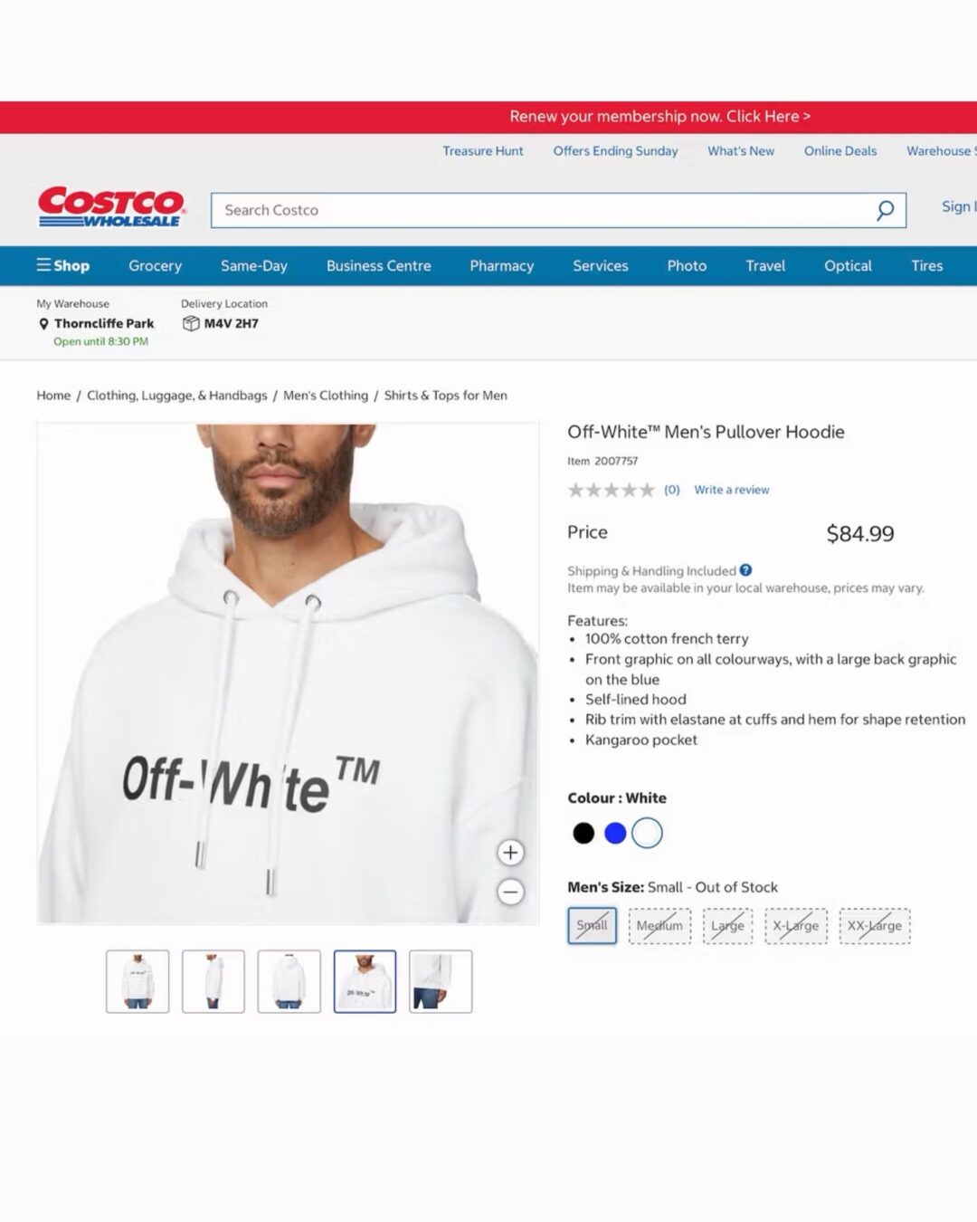 コストコでヴァージル・アブローのブランド「OFF-WHITE」が発売 (Costco オフホワイト)