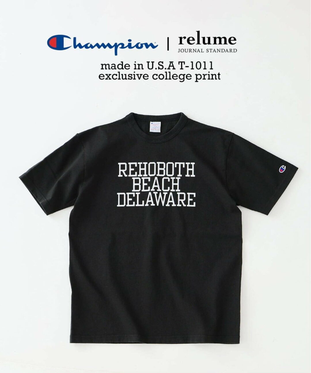 JOURNAL STANDARD relume × Champion 2026 SS 別注 “T1011 カレッジプリント Tシャツ”が5月上旬 発売 (チャンピオン ジャーナルスタンダード)