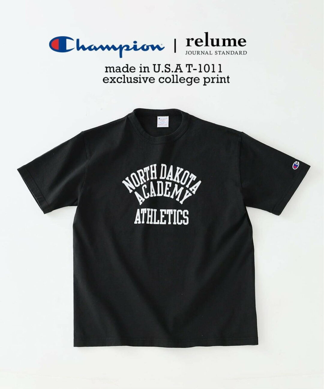 JOURNAL STANDARD relume × Champion 2026 SS 別注 “T1011 カレッジプリント Tシャツ”が5月上旬 発売 (チャンピオン ジャーナルスタンダード)