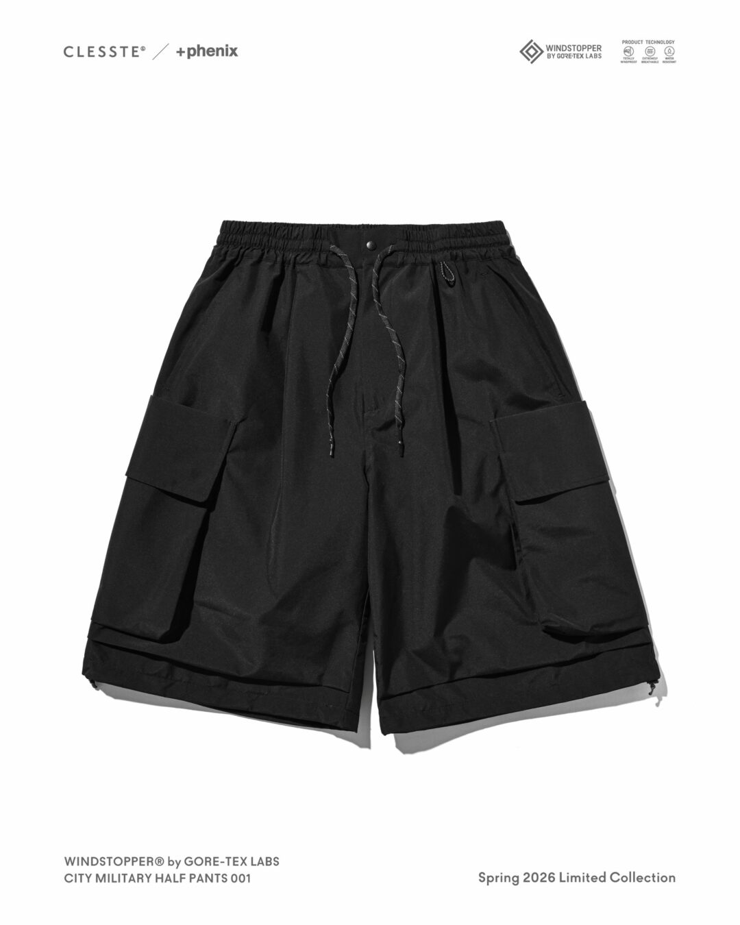 CLESSTE × Plus Phenix 2026 SS 別注 “WINDSTOPPER by GORE-TEX LABS CITY MILITARY HALF PANTS 001”が3/4 発売 (クレスト プラスフェニックス ゴアテックス ウィンドストッパー パンツ)