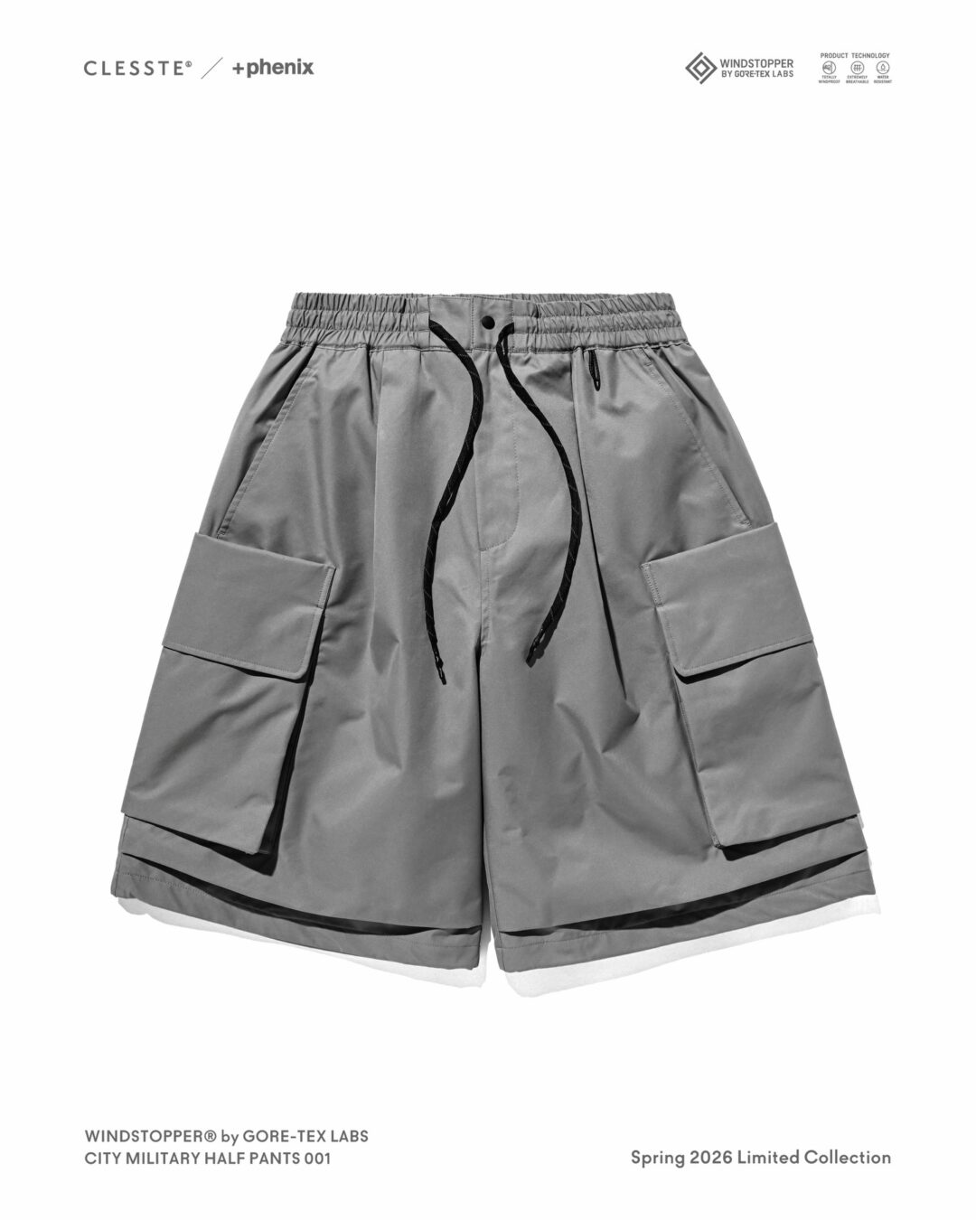CLESSTE × Plus Phenix 2026 SS 別注 “WINDSTOPPER by GORE-TEX LABS CITY MILITARY HALF PANTS 001”が3/4 発売 (クレスト プラスフェニックス ゴアテックス ウィンドストッパー パンツ)