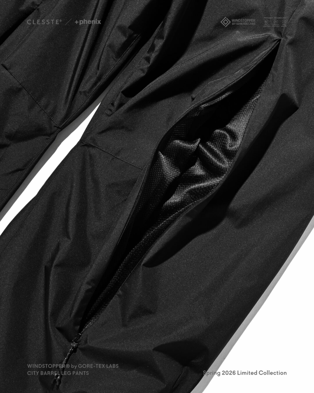 CLESSTE × Plus Phenix 2026 SS 別注 “WINDSTOPPER by GORE-TEX LABS CITY BARREL LEG PANTS”が4/1 発売 (クレスト プラスフェニックス ゴアテックス ウィンドストッパー パンツ)