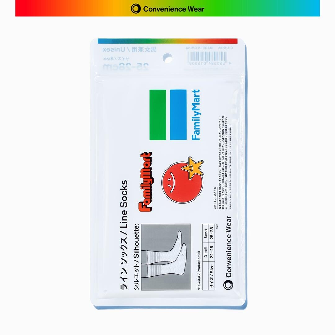 ァミマ コンビニエンスウェア「45周年記念カラー & シーズンカラー ラインソックス」が3/6 発売 (FACETASM/落合宏理氏 共同開発のコンビニウェア)