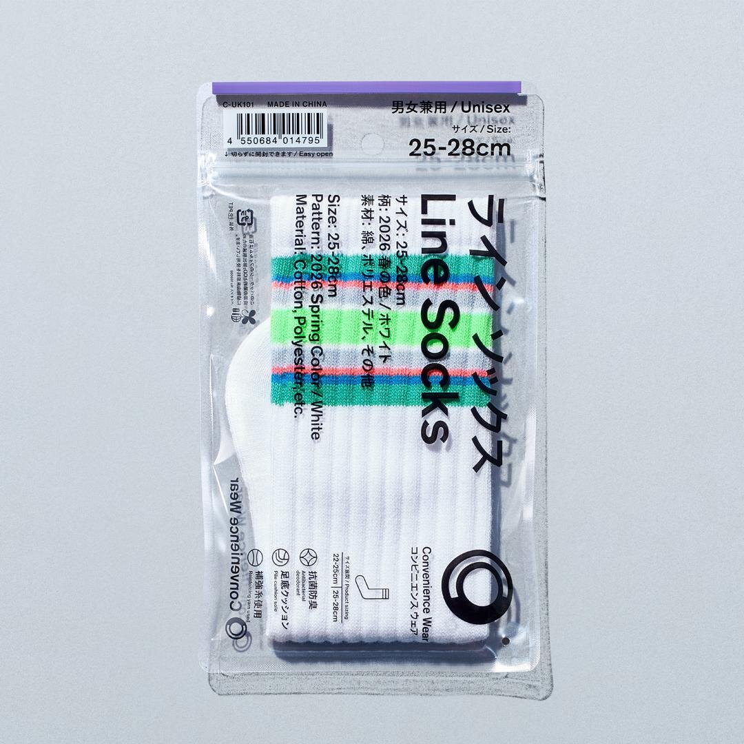 ァミマ コンビニエンスウェア「45周年記念カラー & シーズンカラー ラインソックス」が3/6 発売 (FACETASM/落合宏理氏 共同開発のコンビニウェア)