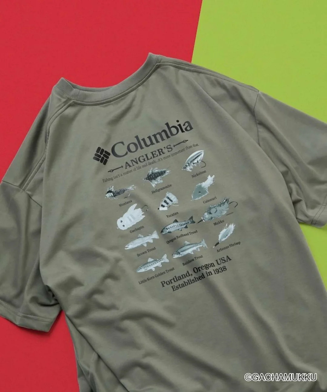 「ガチャピン・ムック」×「Columbia」×「FREAK’S STORE」トリプルコラボレーションTシャツが発売 (Gachapin Mukku コロンビア フリークスストア)