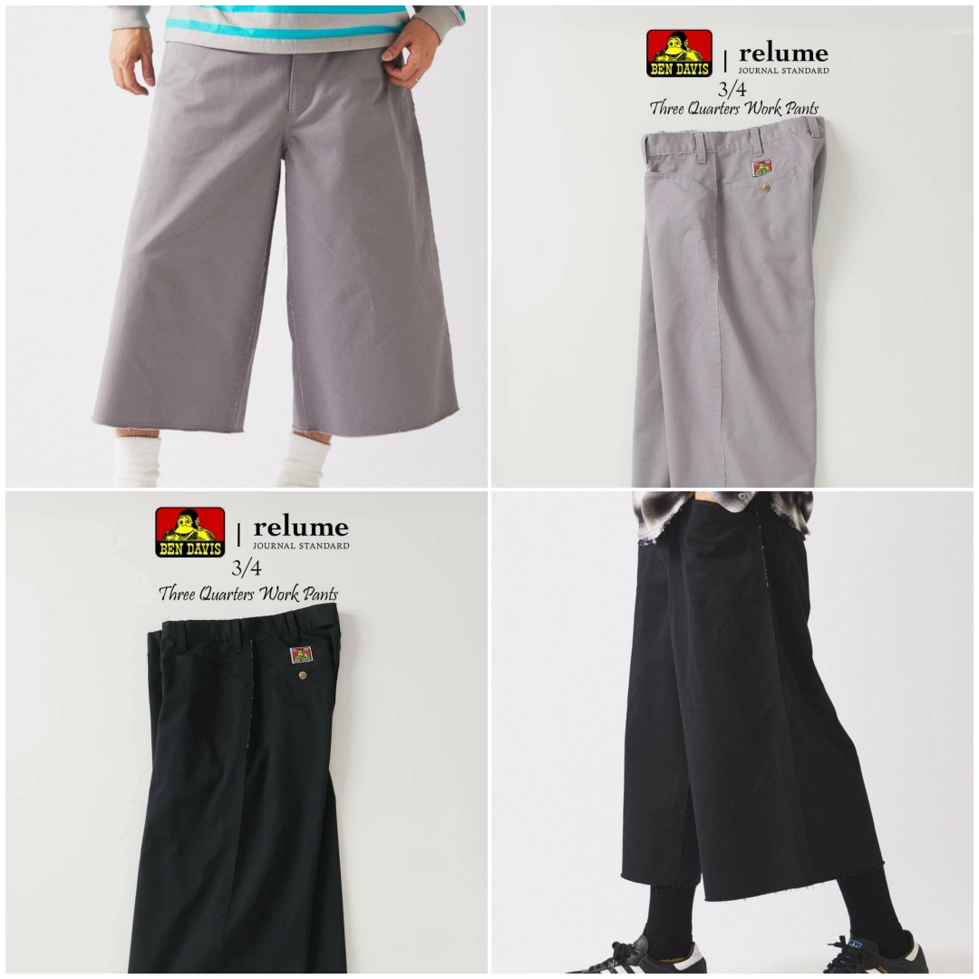 JOURNAL STANDARD relume × BEN DAVIS 2026 SS 別注 "3/4 スリークォーター ワークパンツ"が4月中旬 発売 (ジャーナルスタンダード ベンデイビス)