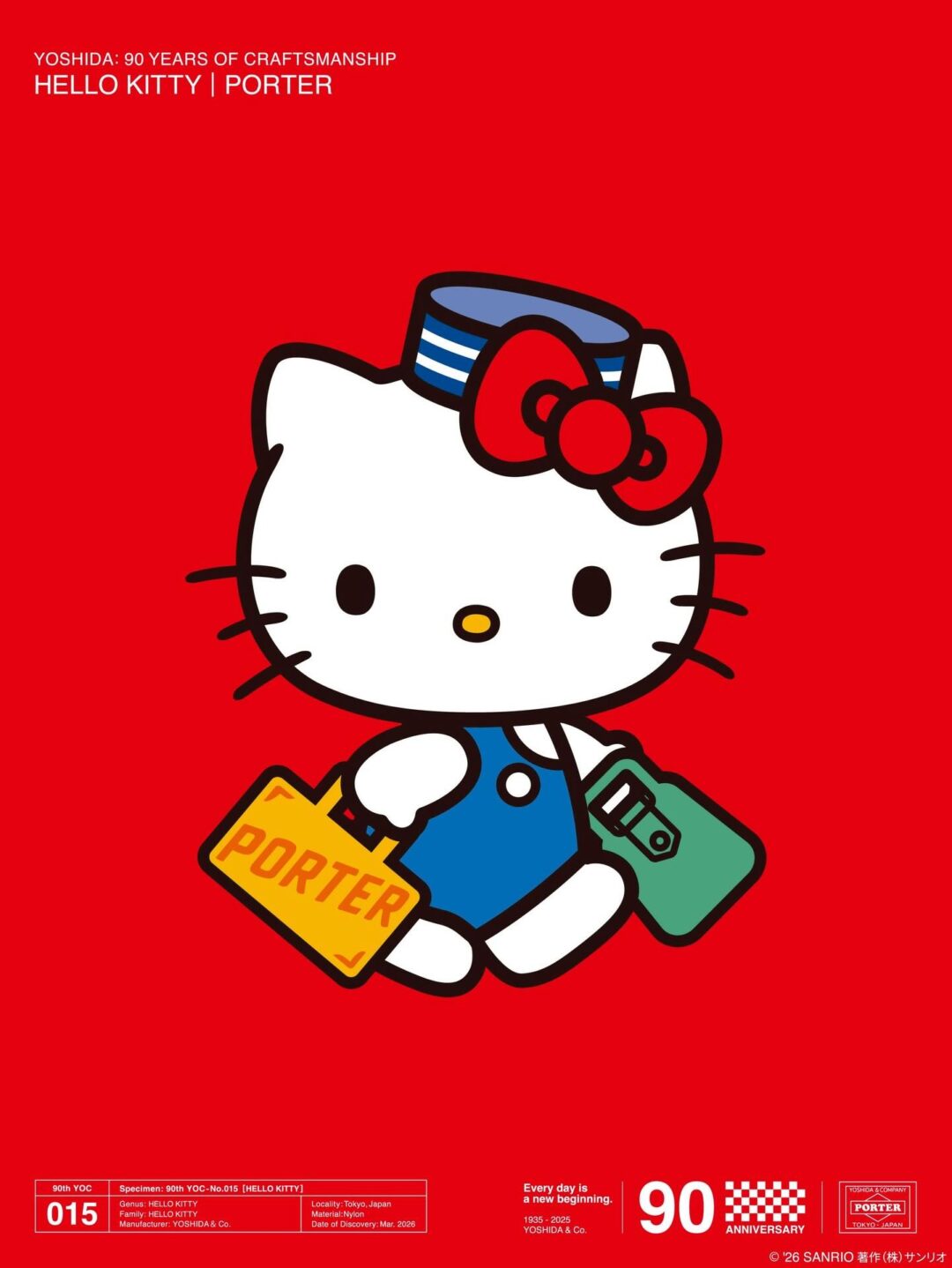PORTER × HELLO KITTY 創業90周年記念コラボが20265年 3/28 発売 (ポーター ハローキティ YOSHIDA & Co. 90th Anniversary Project 015)