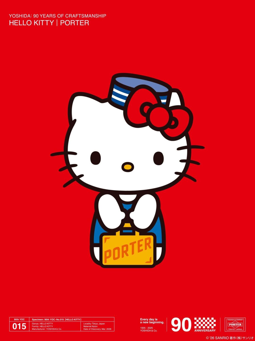 PORTER × HELLO KITTY 創業90周年記念コラボが20265年 3/28 発売 (ポーター ハローキティ YOSHIDA & Co. 90th Anniversary Project 015)